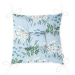 Rengarenk Zeminde Onedraw Çizimli Çiçek Desenli Dijital Baskılı Modern Pofuduk Sandalye Minderi Realhomes