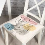 - Pofi-7444-Gorsel - Realhomes Renkli Zeminde Onedraw Çizimli Obje Dijital Baskılı Modern Pofuduk Sandalye Minderi Realhomes