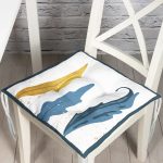 - Pofi-7464-Gorsel - Realhomes Beyaz Zeminde Renkli Yaprak Desenli Dijital Baskılı Modern Pofuduk Sandalye Minderi Realhomes