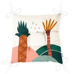 - Pofi-7484-Gorsel-2 - Realhomes  Renkli Zeminli Palmiye Desenli Dijital Baskılı Modern Pofuduk Sandalye Minderi Realhomes