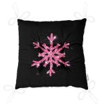 - Pofi-7524-Gorsel-2 - Realhomes Siyah Zeminli Pembe Renkli Kar tanesi Desenli Dijital Baskılı Modern Pofuduk Sandalye Minderi Realhomes