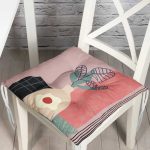 - Pofi-7531-Gorsel - Realhomes Rengarenk Zeminli Onedraw Çizimli Vazo Çiçek Dijital Baskılı Modern Pofuduk Sandalye Minderi Realhomes