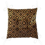 - Pofi-7546-Gorsel-2 - Realhomes Gold Zemin Üzerinde Siyah Geometrik Desenli Dijital Baskılı Modern Pofuduk Sandalye Minderi Realhomes