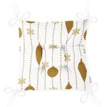 - Pofi-7555-Gorsel-2 - Realhomes  Beyaz Zemin Üzerinde Gold Renkli Yılbaşı Temalı Dijital Baskılı Modern Pofuduk Sandalye Minderi Realhomes