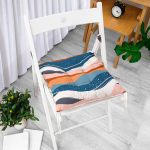 - Pofi-7590-Gorsel-1 - Realhomes Renkli Zemin Üzerinde Geometrik Çizim Dijital Baskılı Modern Pofuduk Sandalye Minderi Realhomes