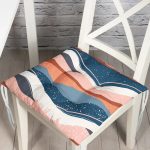 - Pofi-7590-Gorsel - Realhomes Renkli Zemin Üzerinde Geometrik Çizim Dijital Baskılı Modern Pofuduk Sandalye Minderi Realhomes