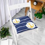 - Pofi-7601-Gorsel-1 - Realhomes Lacivert Zemin Üzerinde Çapa Çizimli Dijital Baskılı Modern Pofuduk Sandalye Minderi Realhomes