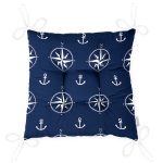 - Pofi-7629-Gorsel-2 - Realhomes  Lacivert Zemin Üzerinde Modern Pusula Desenli Dijital Baskılı Modern Pofuduk Sandalye Minderi Realhomes