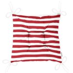 Beyaz Zemin Üzerinde Renkli Çizgili Dijital Baskılı Modern Pofuduk Sandalye Minderi Realhomes