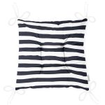 Beyaz Zemin Üzerinde Renkli Çizgili Dijital Baskılı Modern Pofuduk Sandalye Minderi Realhomes