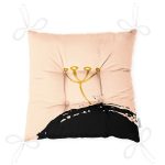 - Pofi-7673-Gorsel-2 - Realhomes  Pastel Zemin Üzerinde Gold Detaylı Yaprak Desenli Dijital Baskılı Modern Pofuduk Sandalye Minderi Realhomes