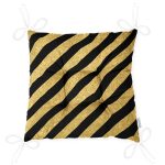 - Pofi-7709-Gorsel-2 - Realhomes  Gold Zemin Üzerinde Siyah Geometrik Desenli Dijital Baskılı Modern Pofuduk Sandalye Minderi Realhomes