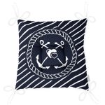 Renkli Zemin Üzerinde Çapa Desenli Dijital Baskılı Modern Pofuduk Sandalye Minderi Realhomes