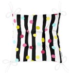 - Pofi-7799-Gorsel-2 - Realhomes Beyaz Zeminde Modern Siyah Çizgili Renkli Puantiyeli Dijital Baskılı Modern Pofuduk Sandalye Minderi Realhomes