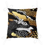 - Pofi-7822-Gorsel-2 - Realhomes  Siyah Zemin Üzerinde Gold Detaylı Modern Desenli Dijital Baskılı Modern Pofuduk Sandalye Minderi Realhomes