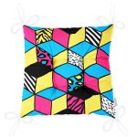 - Pofi-7849-Gorsel-2 - Realhomes Renkli Zemin Üzerinde Modern Geometrik Küp Desenli Dijital Baskılı Modern Pofuduk Sandalye Minderi Realhomes