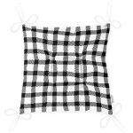 - Pofi-7921-Gorsel-2 - Realhomes  Beyaz Zemin Üzerinde Siyah Ekose Desenli Dijital Baskılı Modern Pofuduk Sandalye Minderi Realhomes