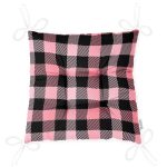 - Pofi-7922-Gorsel-2 - Realhomes Renkli Pastel Zemin Üzerinde Siyah Ekose Desenli Dijital Baskılı Modern Pofuduk Sandalye Minderi Realhomes