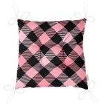 - Pofi-7925-Gorsel-2 - Realhomes Renkli Pastel Zemin Üzerinde Siyah Ekose Desenli Dijital Baskılı Modern Pofuduk Sandalye Minderi Realhomes