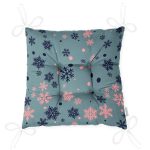 - Pofi-7953-Gorsel-2 - Realhomes Renkli Zemin Üzerinde Kar tanesi Desenli Dijital Baskılı Modern Pofuduk Sandalye Minderi Realhomes