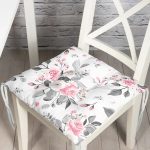 - Pofi-8004-Gorsel - Realhomes  Pembe Beyaz Gül Gri Yapraklar Desenli Dijital Baskılı Modern Pofuduk Sandalye Minderi Realhomes