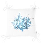 Beyaz Zemin Üzerinde Renkli Deniz Yıldızı Desenli Dijital Baskılı Modern Pofuduk Sandalye Minderi Realhomes