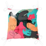 - Pofi-8061-Gorsel-2 - Realhomes Renkli Zemin Üzerinde Geometrik Yaprak Desenli Dijital Baskılı Modern Pofuduk Sandalye Minderi Realhomes