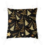 Renkli Zemin Üzerinde Çam Ağacı Desenli Dijital Baskılı Modern Pofuduk Sandalye Minderi Realhomes