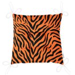 Renkli Zemin Üzerinde Siyah Zebra Motifli Dijital Baskılı Modern Pofuduk Sandalye Minderi Realhomes