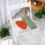 - Pofi-8119-Gorsel-1 - Realhomes  Pastel Zemin Üzerinde Yaprak Desenli Dijital Baskılı Modern Pofuduk Sandalye Minderi Realhomes