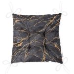 - Pofi-8145-Gorsel-2 - Realhomes Siyah Zemin Üzerinde Gold Detaylı Mermer Desenli Dijital Baskılı Modern Pofuduk Sandalye Minderi Realhomes