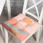 - Pofi-8155-Gorsel - Realhomes  Pastel Zemin Üzerinde Güneş Desenli Dijital Baskılı Modern Pofuduk Sandalye Minderi Realhomes