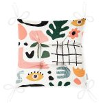 - Pofi-8160-Gorsel-2 - Realhomes Beyaz Zemin Üzerinde Geometrik Desenli Dijital Baskılı Modern Pofuduk Sandalye Minderi Realhomes