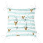 - Pofi-8231-Gorsel-2 - Realhomes Beyaz Zeminde Renkli Çizgili Gold Detaylı Kalp Desenli Dijital Baskılı Modern Pofuduk Sandalye Minderi Realhomes