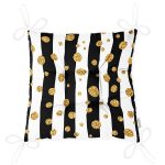 - Pofi-8282-Gorsel-2 - Realhomes Beyaz Zeminde Siyah Çizgili Gold Detaylı Puantiyeli Dijital Baskılı Modern Pofuduk Sandalye Minderi Realhomes