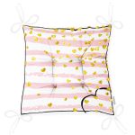 - Pofi-8314-Gorsel-2 - Realhomes  Beyaz Zemin Üzerinde Gold Detaylı Kalp Desenli Dijital Baskılı Modern Pofuduk Sandalye Minderi Realhomes