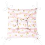 - Pofi-8319-Gorsel-2 - Realhomes Beyaz Zemin Üzerinde Gold Detaylı Kalp Desenli Dijital Baskılı Modern Pofuduk Sandalye Minderi Realhomes