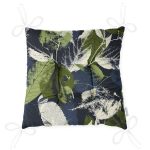 - Pofi-8342-Gorsel-2 - Realhomes  Siyah Zemin Üzerinde Yaprak Desenli Dijital Baskılı Modern Pofuduk Sandalye Minderi Realhomes