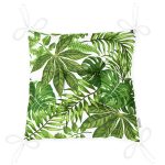 - Pofi-8349-Gorsel-2 - Realhomes  Beyaz Zemin Üzerinde Yeşil Yaprak Desenli Dijital Baskılı Modern Pofuduk Sandalye Minderi Realhomes