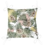 Beyaz Zeminde Renkli Puantiyeli Sonbahar Yapraklı Dijital Baskılı Modern Pofuduk Sandalye Minderi Realhomes