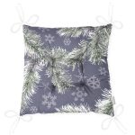 Renkli Zemin Üzerinde Kar tanesi Desenli Dijital Baskılı Modern Pofuduk Sandalye Minderi Realhomes