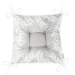 - Pofi-8445-Gorsel-2 - Realhomes Gri Zemin Üzerinde Beyaz Yaprak Desenli Dijital Baskılı Modern Pofuduk Sandalye Minderi Realhomes
