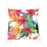 - Pofi-8473-Gorsel-2 - Realhomes  Beyaz Zemin Üzerinde Renkli Yaprak Desenli Dijital Baskılı Modern Pofuduk Sandalye Minderi Realhomes