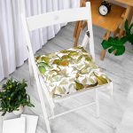 - Pofi-8486-Gorsel-1 - Realhomes  Beyaz Zemin Üzerinde Sonbahar Yaprak Desenli Dijital Baskılı Modern Pofuduk Sandalye Minderi Realhomes