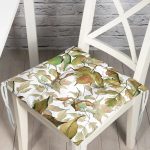 - Pofi-8486-Gorsel - Realhomes  Beyaz Zemin Üzerinde Sonbahar Yaprak Desenli Dijital Baskılı Modern Pofuduk Sandalye Minderi Realhomes