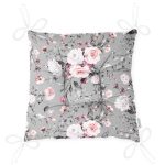 Rengarenk Zemin Üzerinde Çiçek Desenli Dijital Baskılı Modern Pofuduk Sandalye Minderi Realhomes