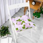 - Pofi-8494-Gorsel-1 - Realhomes  Rengarenk Zemin Üzerinde Yeşil Yapraklı Çiçek Desenli Dijital Baskılı Modern Pofuduk Sandalye Minderi Realhomes
