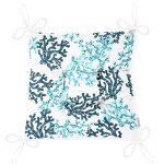 Beyaz Zemin Üzerinde Renkli Deniz Otu Desenli Dijital Baskılı Modern Pofuduk Sandalye Minderi Realhomes