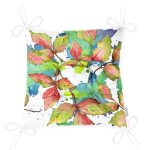 - Pofi-8524-Gorsel-2 - Realhomes Beyaz Zemin Üzerinde Renkli Yaprak Desenli Dijital Baskılı Modern Pofuduk Sandalye Minderi Realhomes