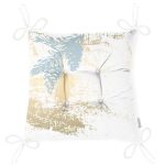 Beyaz Zemin Üzerinde Mermer Desenli Dijital Baskılı Modern Pofuduk Sandalye Minderi Realhomes